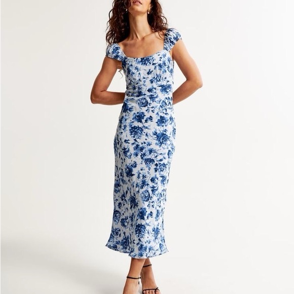 Abercrombie & Fitch Blue Floral Maxi Dress - Picture 1 of 4